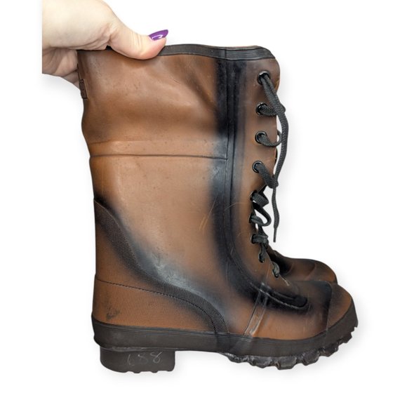 Steel Shank Nesco Deluxe Insulated Tall Work Boots Men's Size 10 Brown & Black - Picture 1 of 11